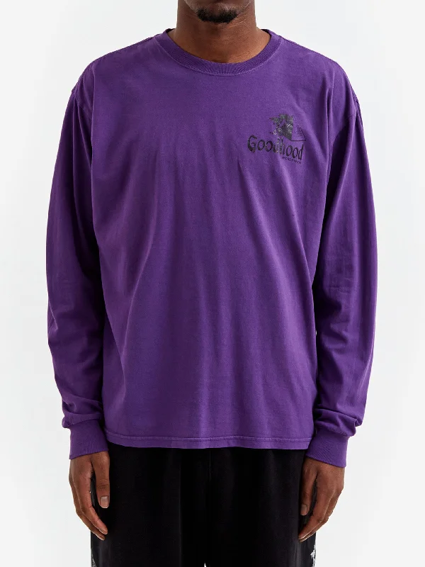 Men's Shirts with Chest PocketsGoodhood Worldwide Pyramid Longsleeve T-Shirt - Purple