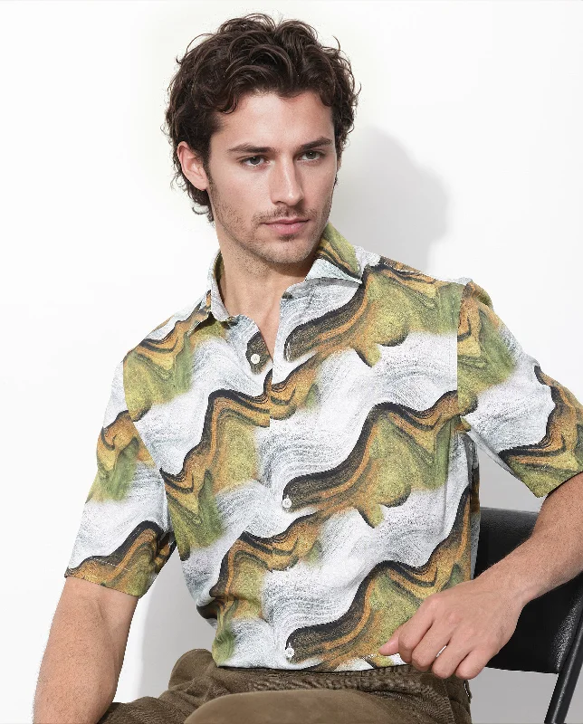 Men's Henley T-Shirts for a Casual TwistRare Rabbit Men's Tijon Olive Viscose Fabric Short Sleeve Regular Fit Abstract Print Shirt Men's Henley T-Shirts for a Casual TwistRare Rabbit Men's Tijon Olive Viscose Fabric Short Sleeve Regular Fit Abstract Print Shirt