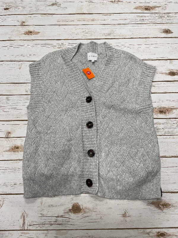 Men's Coats with Slim FitsVest Sweater By Pink Rose In Grey, Size: M