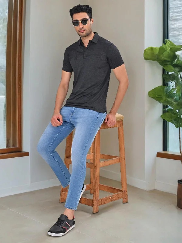 Men's Shirts with Pleated HemlinesMen Solid Polo T-Shirt