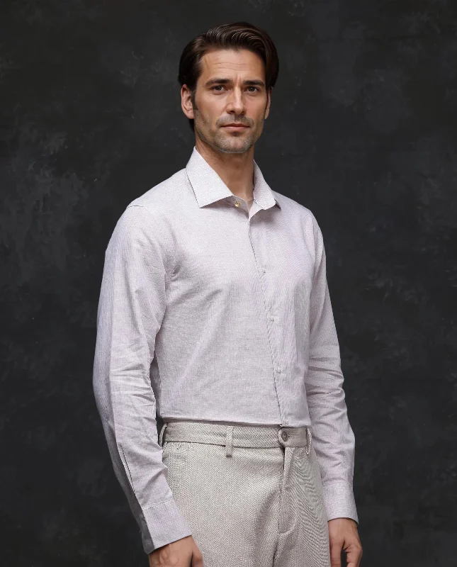 Men's Insulated Shirts for Cold WeatherRare Rabbit Men Dento Beige Cotton Linen Full Sleeve Regular Fit Stripe Print Business Linen Shirt Men's Insulated Shirts for Cold WeatherRare Rabbit Men Dento Beige Cotton Linen Full Sleeve Regular Fit Stripe Print Business Linen Shirt