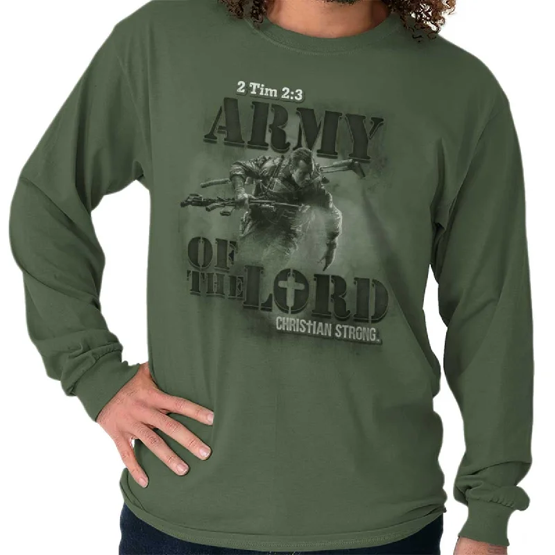 Classic Men's Button-Up ShirtsArmy Christian Long Sleeve T-Shirt