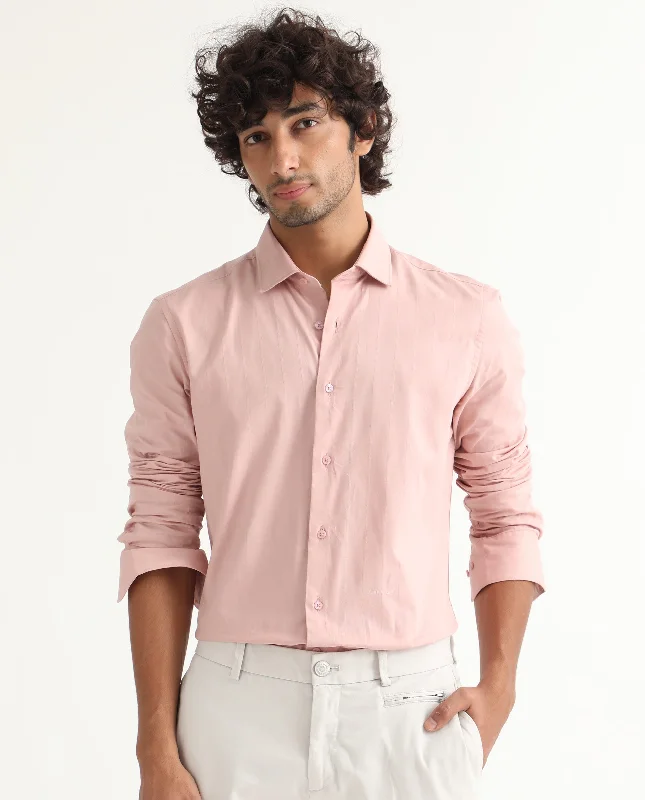 Men's Color-Blocking Shirts for a Statement LookRare Rabbit Men's Gazan Dusky Pink Cotton Fabric Full Sleeves Dobby Self Striped Shirt Men's Color-Blocking Shirts for a Statement LookRare Rabbit Men's Gazan Dusky Pink Cotton Fabric Full Sleeves Dobby Self Striped Shirt