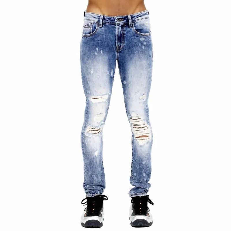 Casual Men's JeansMen's Punk Super Skinny Stretch Jeans In Studd/crystal