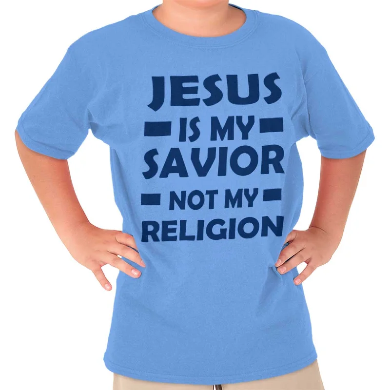 Men's Shirts with Embroidered DesignsJesus is my Savior Youth T-Shirt