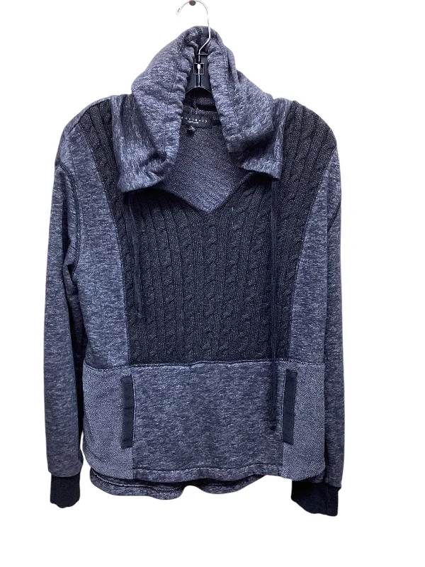 Men's Hoodies with Kangaroo PocketsSweatshirt Hoodie By Sanctuary In Black & Grey, Size: L