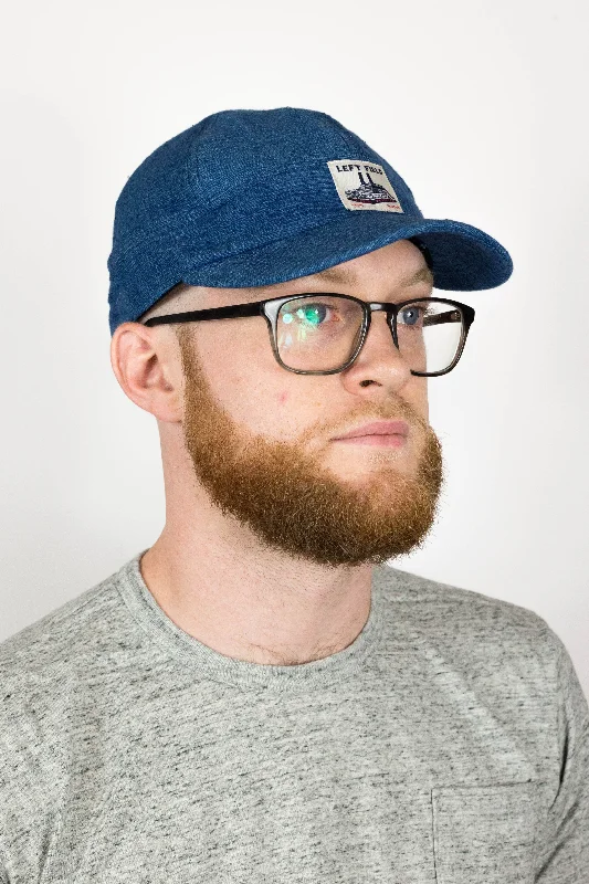 High-Quality Work HatsDark Natural Indigo hand loomed Engineer cap