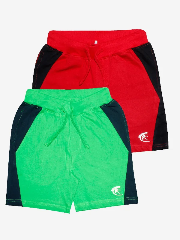Quick-Drying Men's Activity ShortsBoys Cotton Shorts with Contrast Panel- Pack of 2