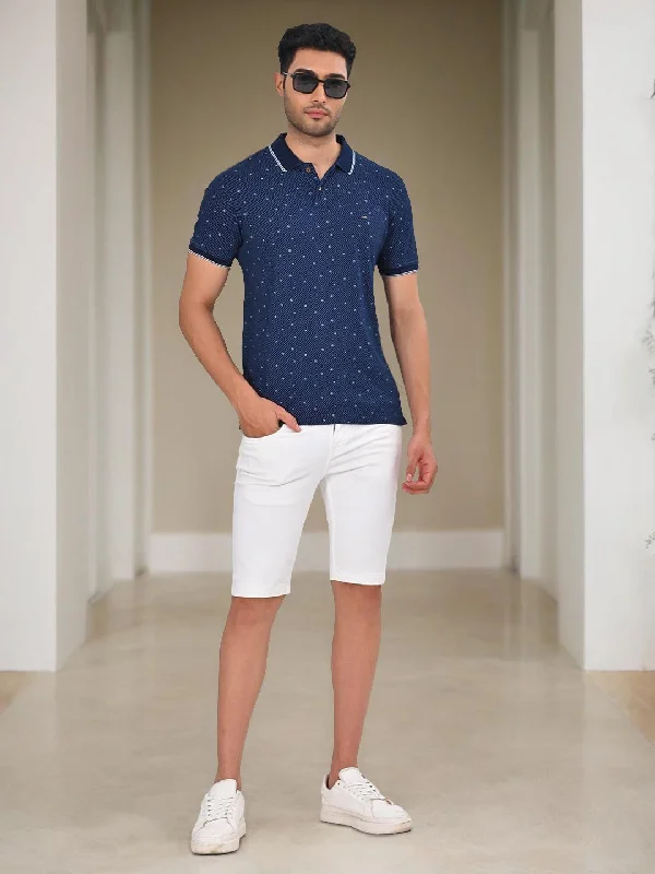 Men's Shirts with Mandarin CollarsMen Printed Polo T-Shirt