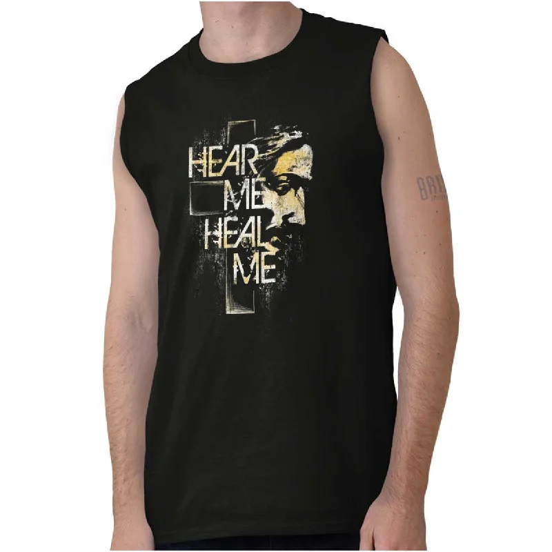 Men's Shirts with Mock NecksHear Me Heal Me Sleeveless T-Shirt