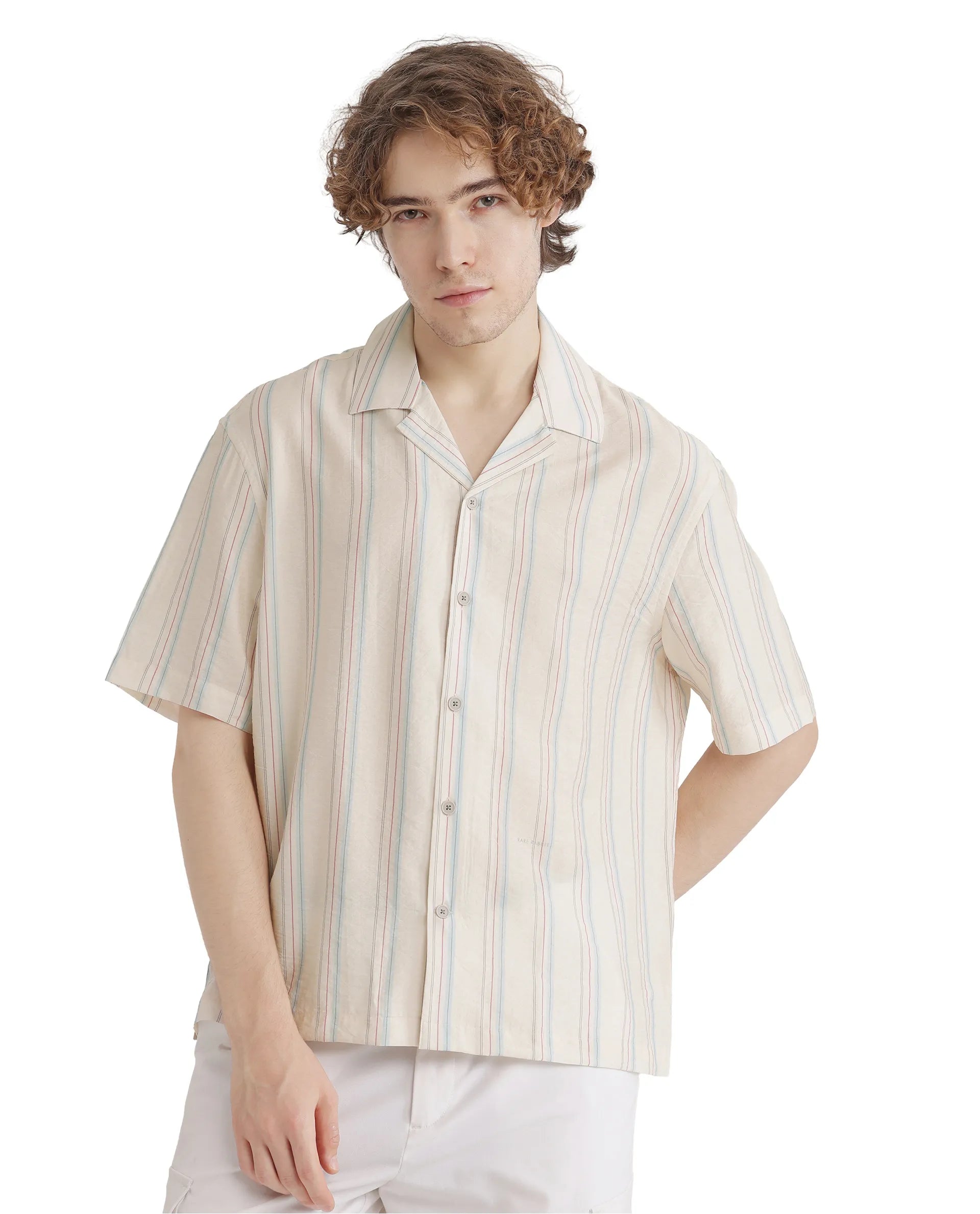 Men's Stain-Resistant Shirts for Mess-Free WearRare Rabbit Men's Flitzom Offwhite Cotton Fabric Short Sleeve Collared Neck Button Closure Printed Shirt Men's Stain-Resistant Shirts for Mess-Free WearRare Rabbit Men's Flitzom Offwhite Cotton Fabric Short Sleeve Collared Neck Button Closure Printed Shirt