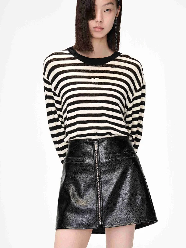 Men's Sweaters with Button CuffsStriped Loose Fit Sweater