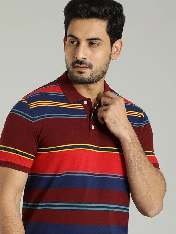 Solid-Colored Men's ShirtsMen Striped Polo T-Shirt