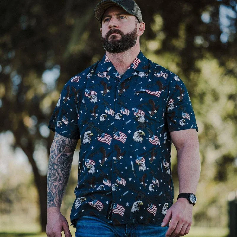 Men's Shirts with Contrast CollarsMen's Getaway Button Down - Tac Eagle