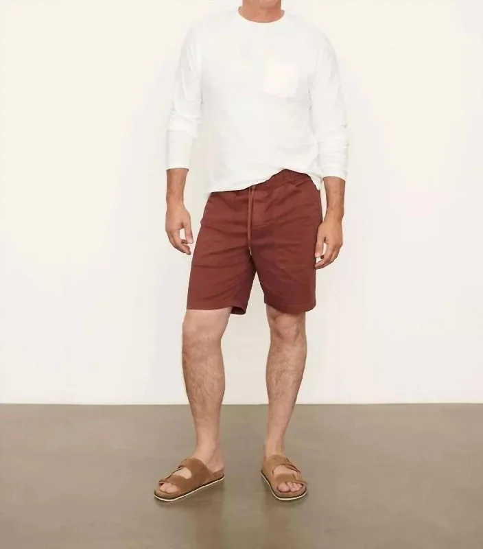 Men's Relaxed-Fit Casual and Loungewear ShortsGarment Dye Canvas Short In Red