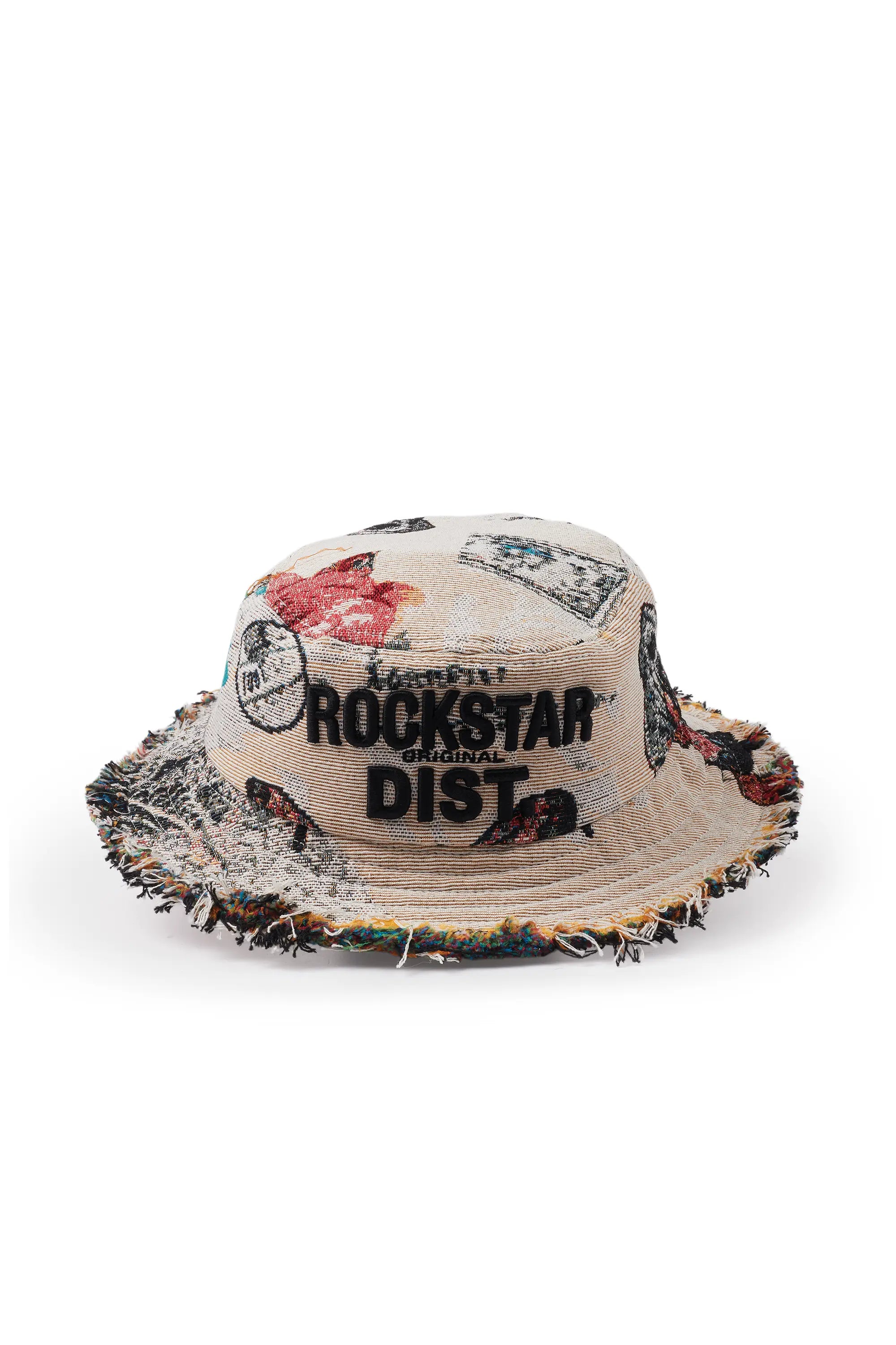 Oversized Bucket HatsLamont Beige Tapestry Bucket Hat