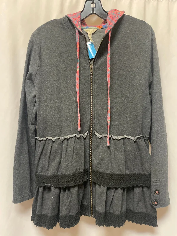 Men's Hoodies with Heavy-Duty ZippersSweatshirt Hoodie By Matilda Jane In Grey, Size: M Men's Hoodies with Heavy-Duty ZippersSweatshirt Hoodie By Matilda Jane In Grey, Size: M