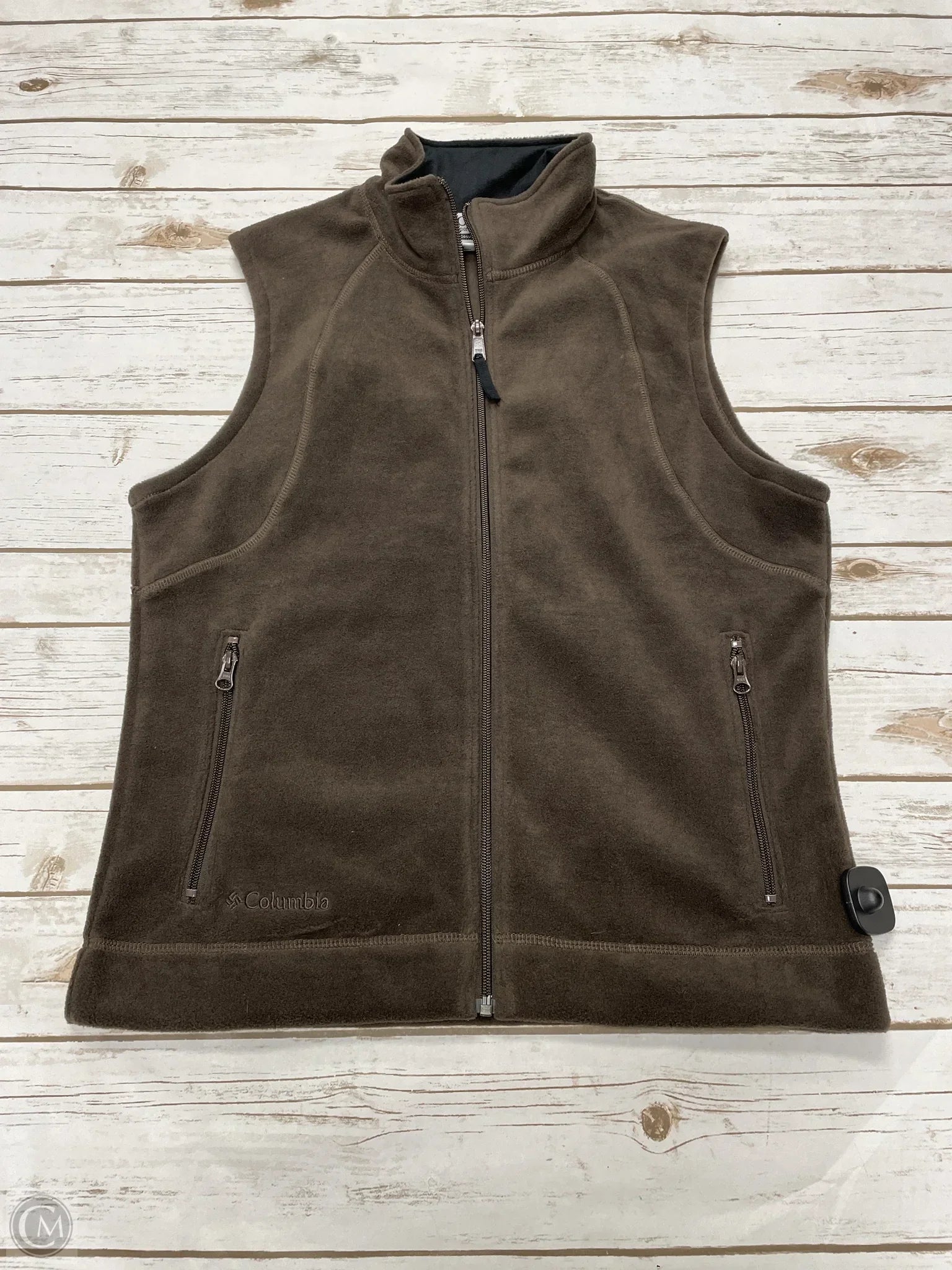 Comfortable Men's ParkasVest Fleece By Columbia In Brown, Size: M
