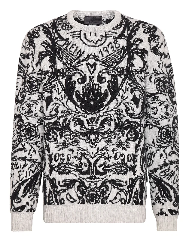 Men's Sweaters with Cable PatternsPullover Round Neck LS