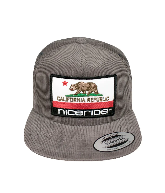 Stylish Trucker Caps"California Flag" Patch Corduroy Snapback