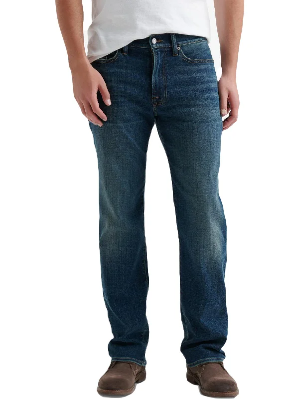 Men's Jeans with Fashionable Rips363 Mens Denim Mid-Rise Straight Leg Jeans