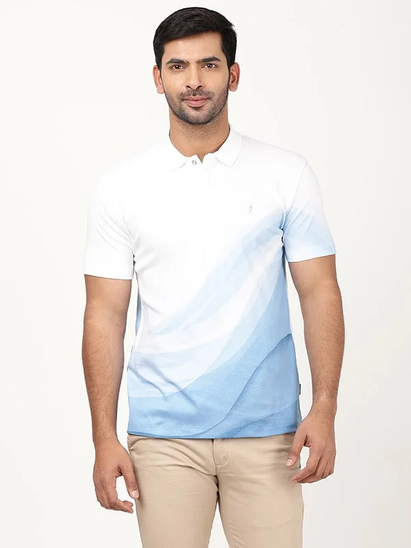 Warm Men's Fleece-Lined TopsMen Printed Polo T-Shirt