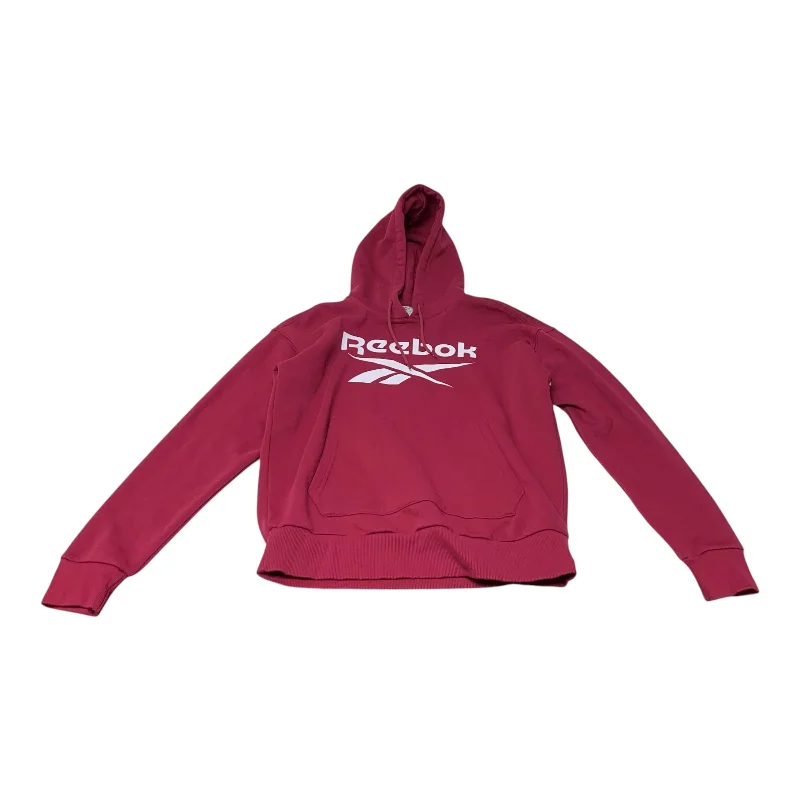 Men's Hoodies with Zippered PocketsSweatshirt Hoodie By Reebok In Pink, Size: M