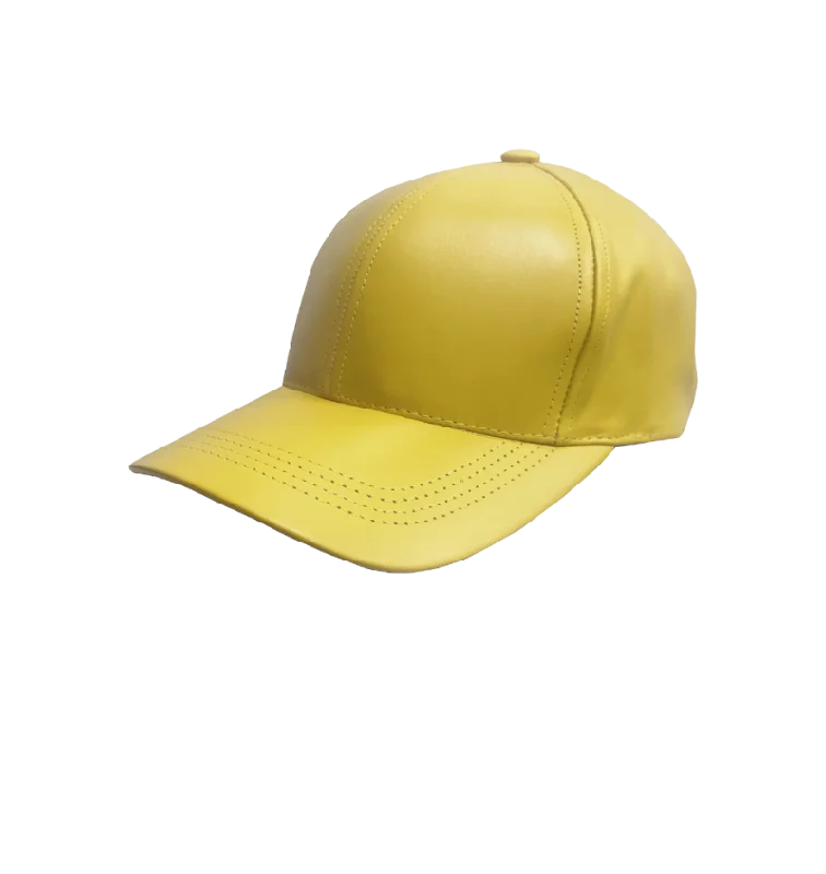 Quilted Beanies for Cold WeatherYellow Men's Genuine Leather Adjustable Baseball Cap Quilted Beanies for Cold WeatherYellow Men's Genuine Leather Adjustable Baseball Cap