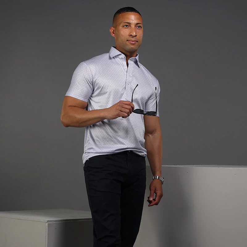 Men's Shirts with Button-Down CollarsSemi-Spread Collar Polo Scottsdale Navy Spheres