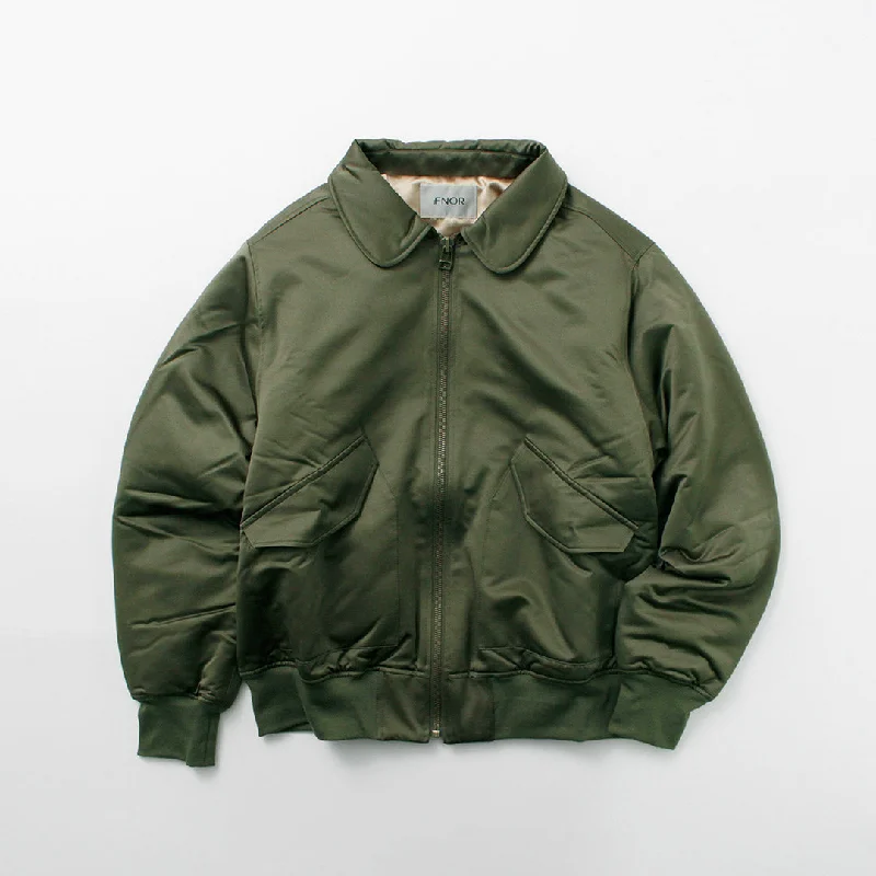 Weather-Resistant Men's Coats[50%OFF] FNOR / Slight Satin Pair Away Flight Jacket