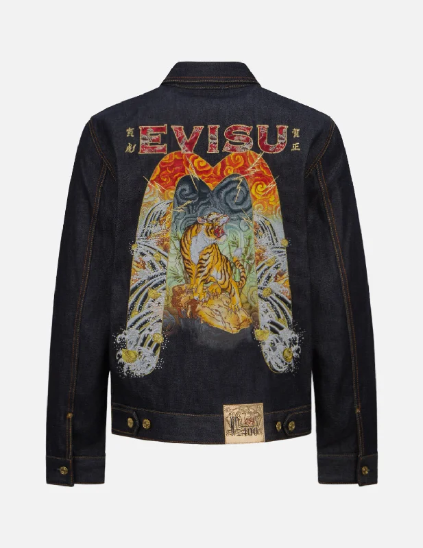 Men's Coats for Dressy Occasions2022 Gold Edition Year of the Tiger Denim Jacket