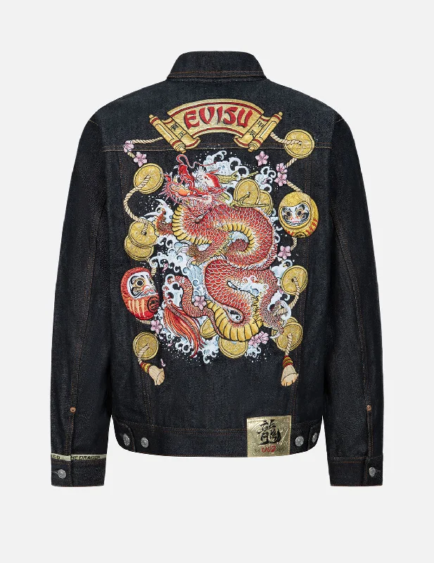 Men's Coats for City Wear2024 Limited Edition Year of the Dragon Relax Fit Denim Jacket Men's Coats for City Wear2024 Limited Edition Year of the Dragon Relax Fit Denim Jacket