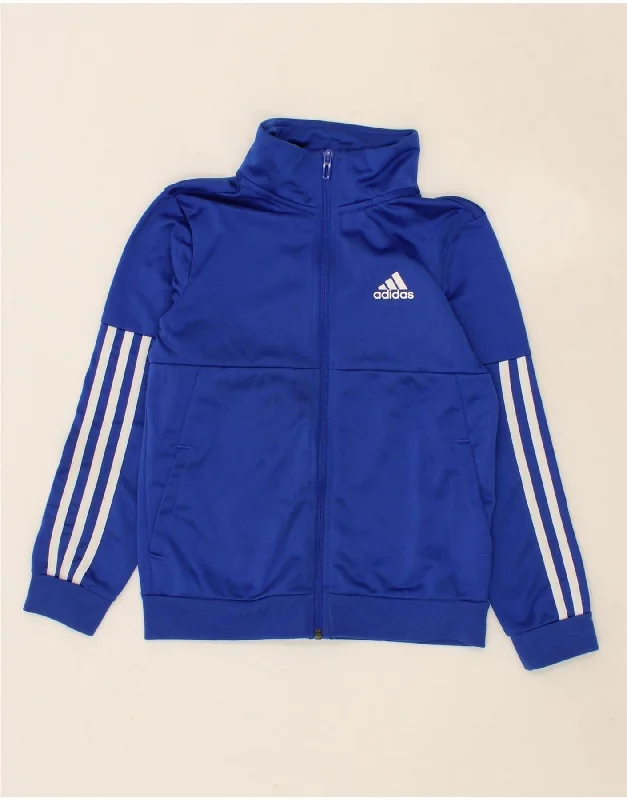 Men's Coats for City WearADIDAS Boys Tracksuit Top Jacket 9-10 Years Blue Polyester
