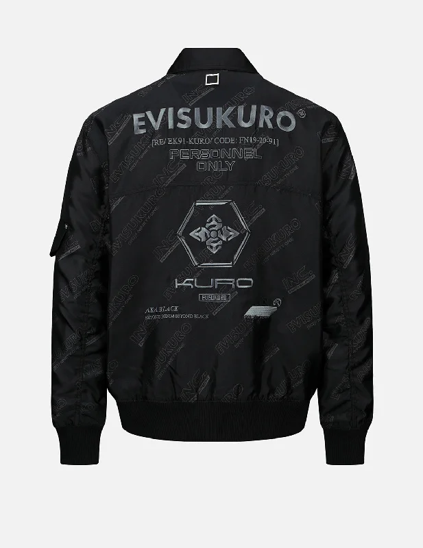 Men's Coats with VentilationAllover Logo Print Bomber Jacket