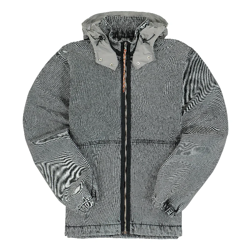 Designer Men's OvercoatsNylon Hooded Denim Jacket