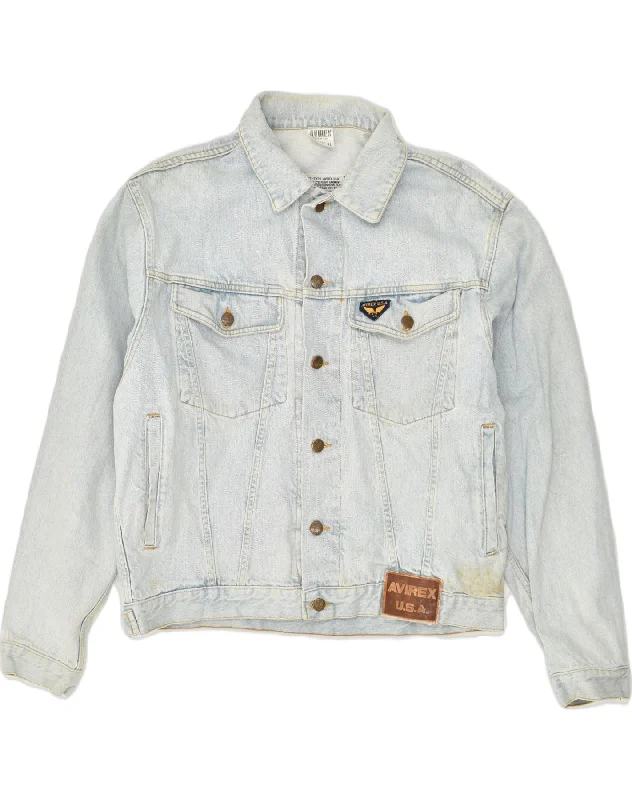 Men's Coats for Snowy WeatherAVIREX Mens Denim Jacket UK 42 XL Blue Cotton