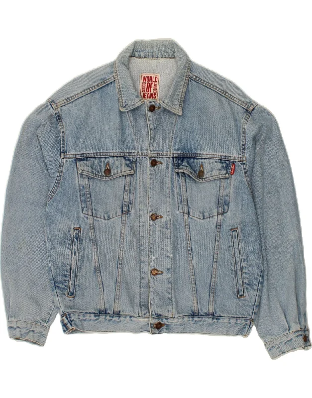 Men's Coats with Embroidered DetailsCASSUCI Mens Denim Jacket UK 36 Small Blue Cotton