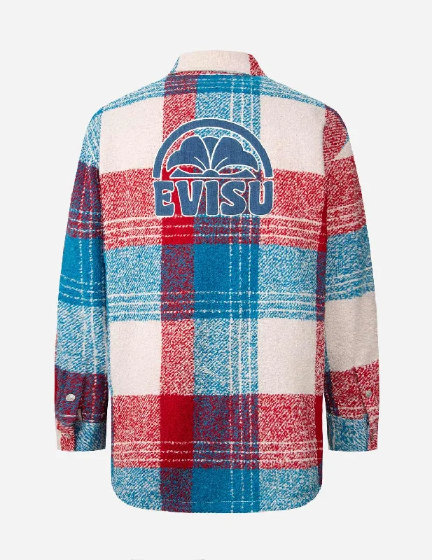 Men's Coats with Water-Repellent FabricChecked Wool-mix Shirt Jacket