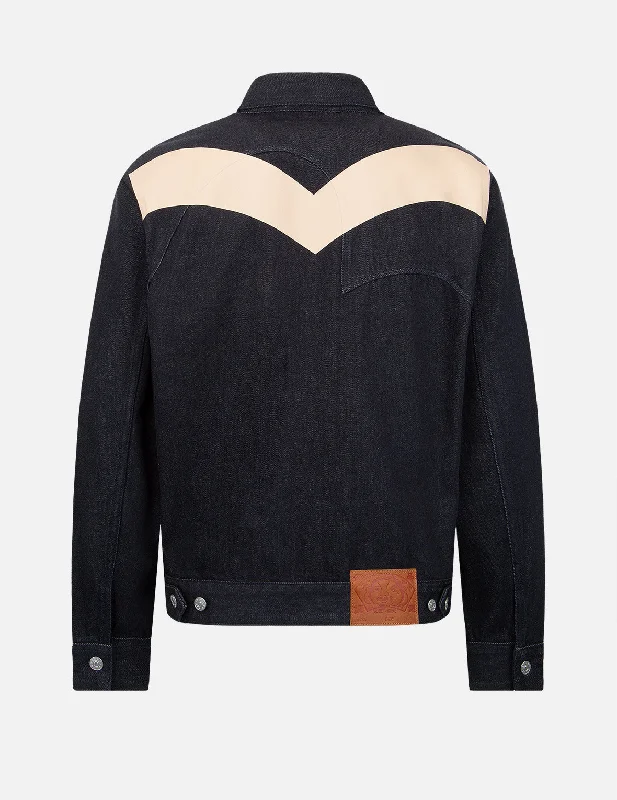 Men's Coats for RunningDaicock Print Denim Jacket