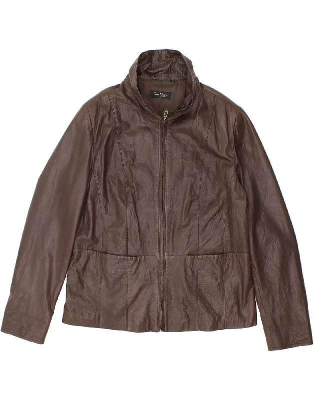 Men's Coats with Multi-Pocket DesignDAVID MOORE Mens Leather Jacket UK 40 Large Brown Leather Men's Coats with Multi-Pocket DesignDAVID MOORE Mens Leather Jacket UK 40 Large Brown Leather