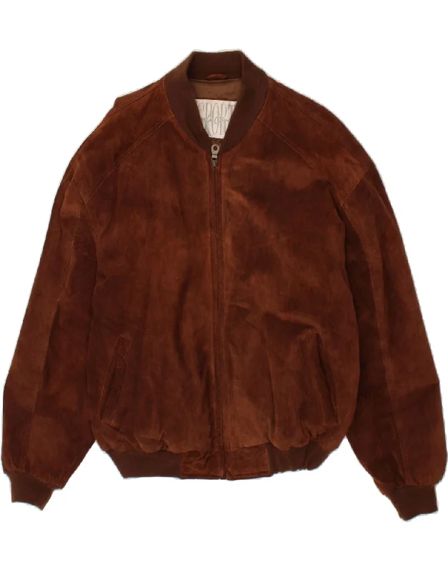 Men's Coats with Quick-Dry FabricENRICO COVERI Mens Suede Jacket UK 40 Large Brown