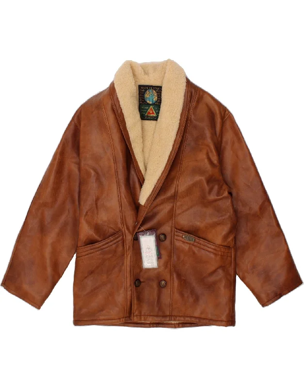 Fashionable Men's Denim JacketsGRUPPO V Mens Shearling Jacket UK 40 Large Brown Polyvinyl Fashionable Men's Denim JacketsGRUPPO V Mens Shearling Jacket UK 40 Large Brown Polyvinyl