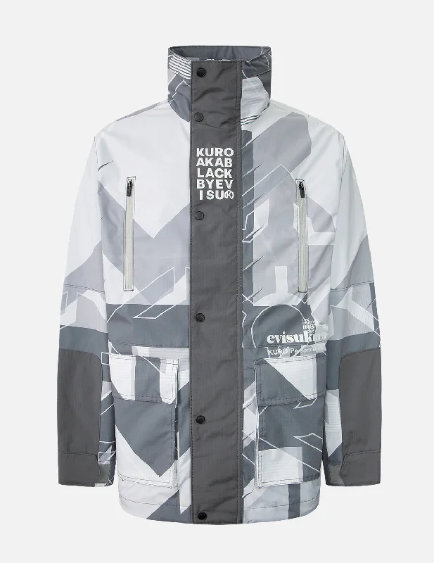 Practical Men's RaincoatsKamon Camo Print Functional Outdoor Jacket