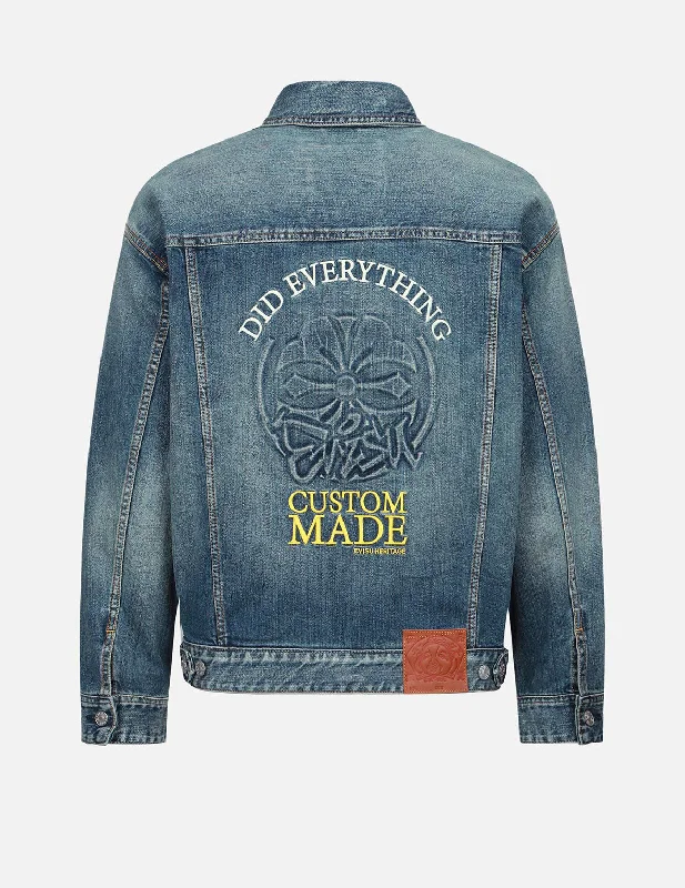 Men's Coats without LiningKamon Embossed Denim Jacket