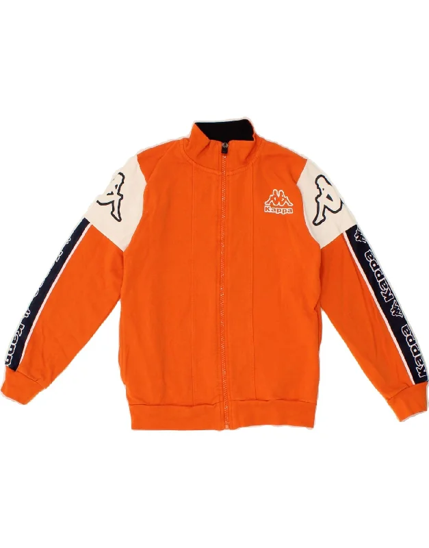 Men's Coats for HikingKAPPA Boys Graphic Tracksuit Top Jacket 6-7 Years Orange Colourblock