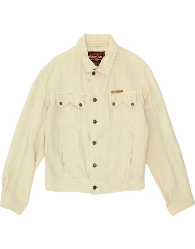 Men's Coats for Casual WearMARLBORO CLASSICS Mens Denim Jacket UK 38 Medium Off White Ramie Men's Coats for Casual WearMARLBORO CLASSICS Mens Denim Jacket UK 38 Medium Off White Ramie