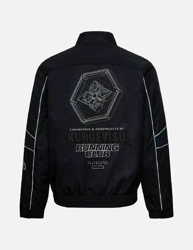 Men's Coats for Formal EventsMechanical Kamon Patterns Regular Fit Rider Jacket