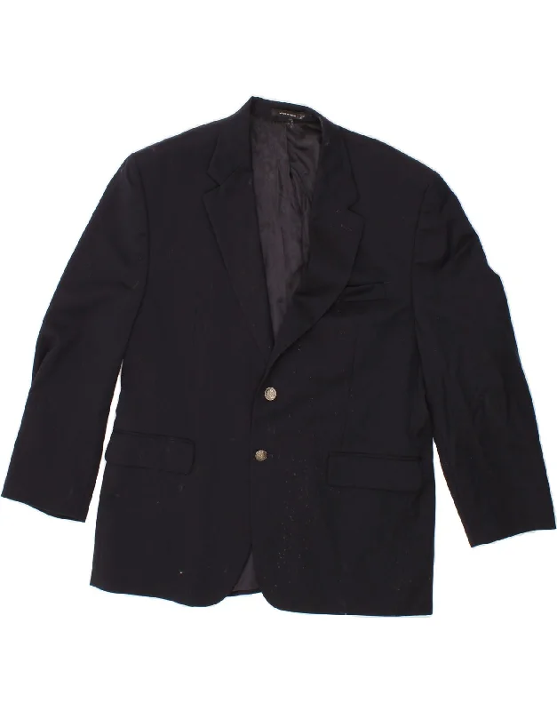 Men's Coats with Ripstop FabricMICHAEL KORS Mens 2 Button Blazer Jacket US 44 2XL Navy Blue Wool