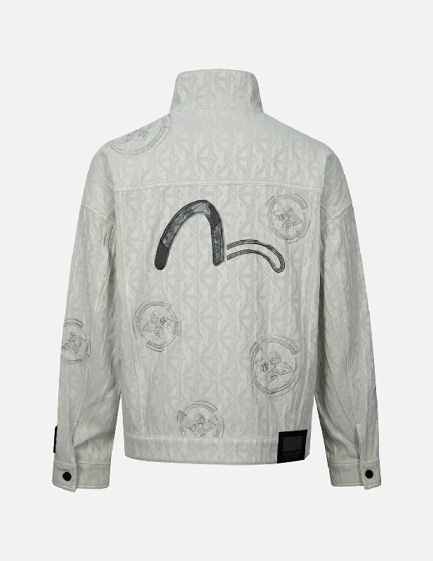 Men's Coats for SnowboardingMonogram Jacquard Trucker Oversized Jacket