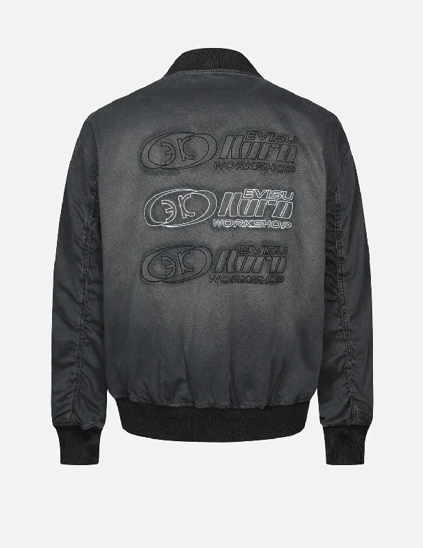 Winter-Ready Men's CoatsMultiple Logo Embroideries MA-1 Bomber Jacket